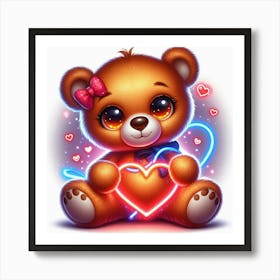 Teddy Bear With Heart Art Print