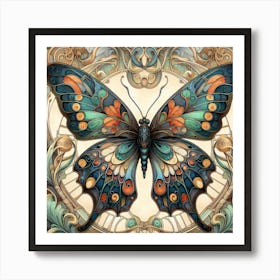 Art Deco Butterfly Panel V Art Print