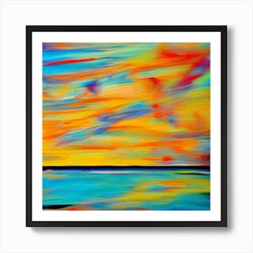 Sunset At The Beach Art Print