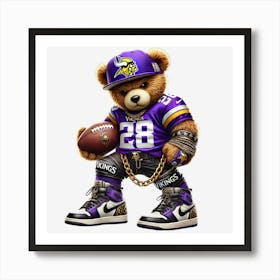 Minnesota Vikings Teddy Bear Affiche