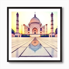 Taj Mahal At Sunset Art Print