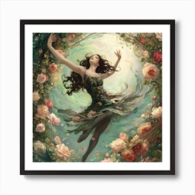 Ballet Of Roses Art Print