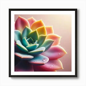 Rainbow Succulent Art Print