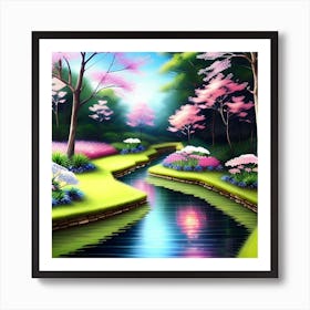 River In A Forest Art Print