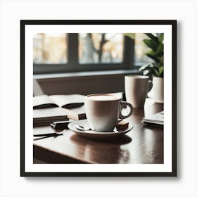 Coffee Cup On A Table Art Print