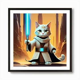 cute jedi star wars cat  Poster