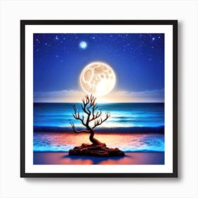 Tree On The Beach 10 Art Print