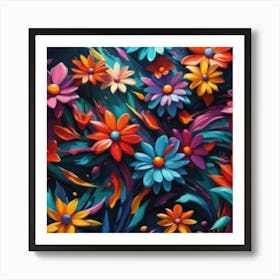 Colorful Flowers Art Print