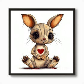 Patchwork Cartoon Baby Wallaby 1 Poster