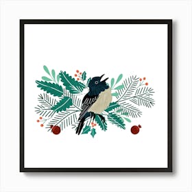 Christmas Bird Art Print