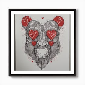 Valentine Bear Art Print