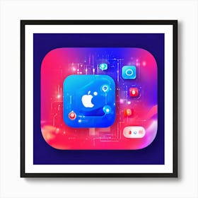 Kuaishou Video Social Media Platform App Icon Logo Entertainment Content Sharing Livestre Art Print