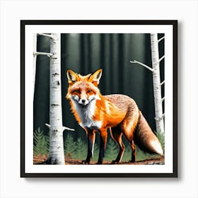 Fox In The Woods 9 Art Print