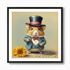 Hamster In Top Hat 1 Art Print