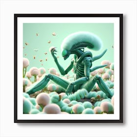 Alien In A Cotton Field Art Print