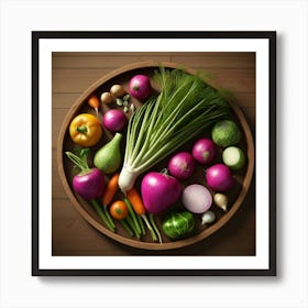 Vegetables On A Plate Art Print