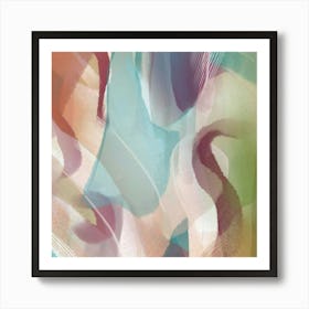 Colourfull Waves Square Abstract Painting Art Print