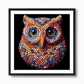 Owl Made Of Beads Art Print