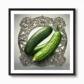 Cucumbers In A Frame 31 Art Print