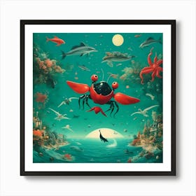 Crabs In The Sea Art Print