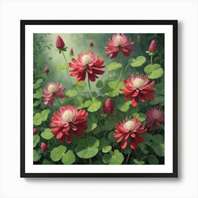 A Richly Blooming Tapestry Of Crimson And Clover Art Print