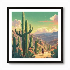 Cactus Desert 3 Art Print