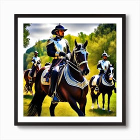 Knights On Horseback Art Print