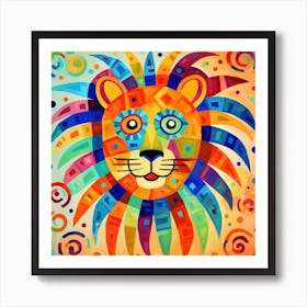 Colorful Lion Art Print