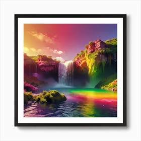 Rainbow Waterfall 1 Art Print