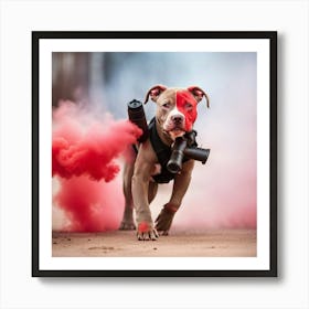 Dog With A Gun Art Print