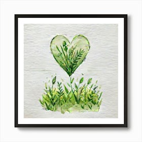 Heart In The Grass 4 Art Print