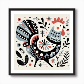 Scandinavian style, Chicken 2 Art Print