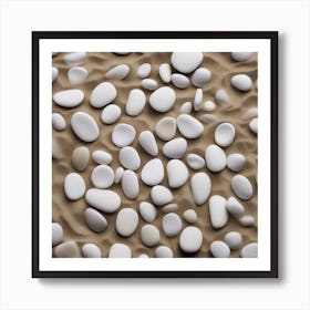 Pebbles On Sand Art Print