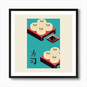 California Roll Square Art Print