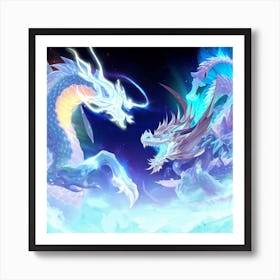 Two Dragons Fighting 18 Art Print