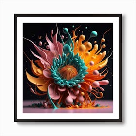 Splash flowers spring 1 Art Print