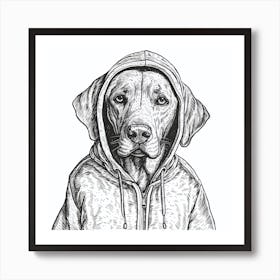 Dog In A Hoodie Art Print