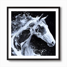 Liquid Horse Abstract Portrait 2  Art Print