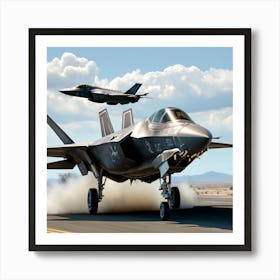 F35 Fighter Jet In A Dog Fight (7) Art Print