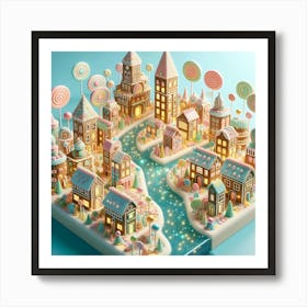 Gingerbread City 10 Art Print