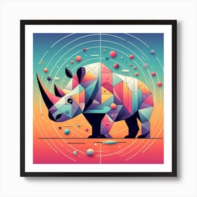 Geometric Art Rhinoceros 1 Art Print