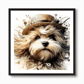 Dog In A Hat 1 Art Print