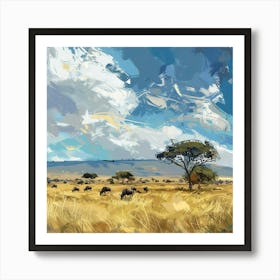 Wildebeest Art Print