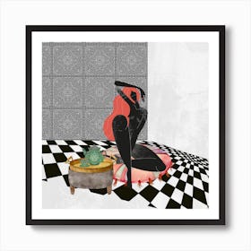 Body figure, on the perspective room  Art Print