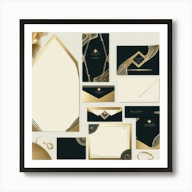 Deco Stationery Set Art Print