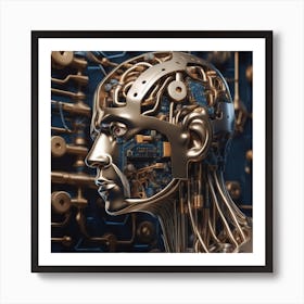 Robot Head 41 Art Print