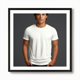 Mock Up Tshirt Blank Plain Cotton Unprinted Simple Minimalist Canvas Customizable Basic (17) Art Print