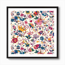 Sunny Meadow London Fabrics Floral Pattern 4 Art Print