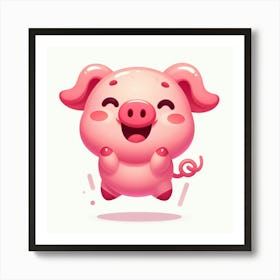 Happy pig emoji Art Print