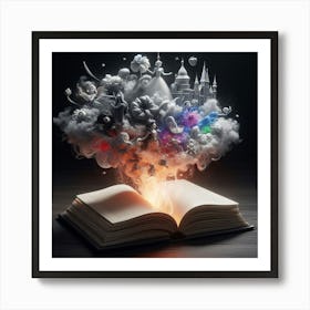 crystal and smoky clouds book Art Print